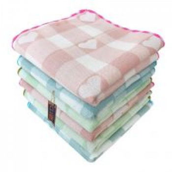 CLUZE Women Heart Printed Handkerchief - Cotton Hanky, Face Towel (Light Color) (Size 25x25 cm)