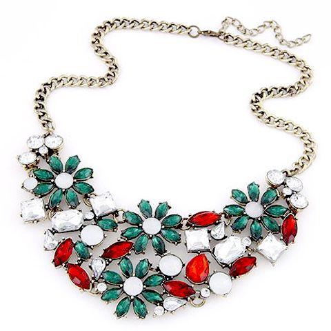 Optionsz Dazzling Multi Coloured Crystal and Diamond Studed beaded Long Fashion Neckpiece at Rs.750/-