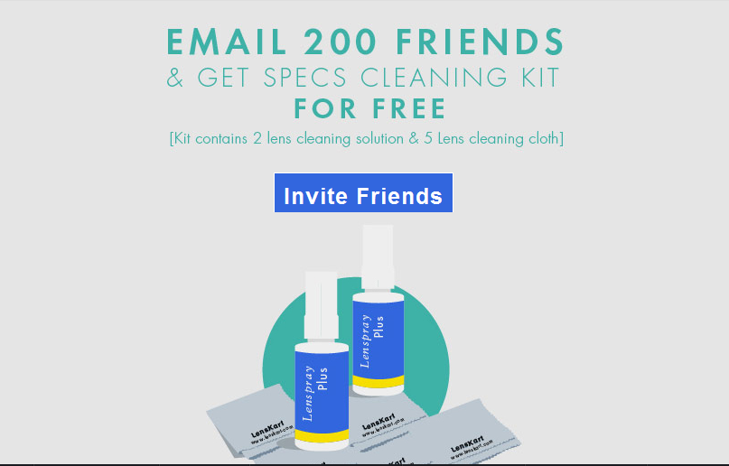 Lenskart Invite your friends and Get Lens Cleaning Kit for FREE