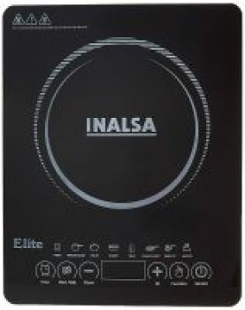 Inalsa Induction Cooktop Elite-2100W with 7 Preset Cooking Modes & Feather Touch Control|Digital Display, Variable Temperature,Power & Timer Selection|Extra Safe Automatic Off Function,(Black)