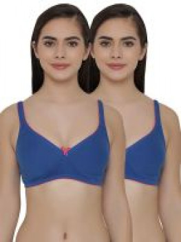 Size 32C, 34C, 36B] Clovia Women's Pack of 2 T-Shirt Non Padded Wirefree  Demicup Bra Mar 2024