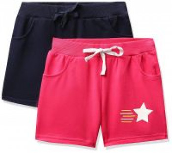 [Size 4- 5Y] Amazon Brand - Symbol Girl's Cotton Blend Casual Shorts